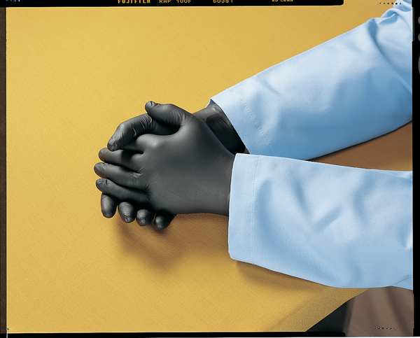 Single Use Gloves, Nitrile, Powder Free, Black, L, 50 PK