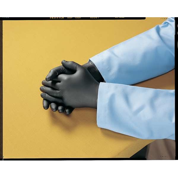 Single Use Gloves, Nitrile, Powder Free, Black, M, 50 PK