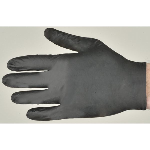 Single Use Gloves, Nitrile, Powder Free, Black, L, 50 PK