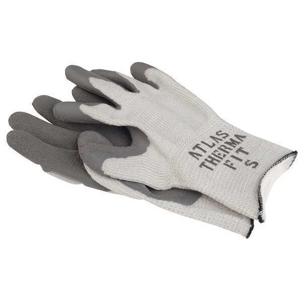 Natural Rubber Latex Coated Gloves, Palm Coverage, Gray, S, PR