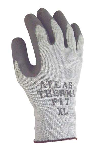 Natural Rubber Latex Coated Gloves, Palm Coverage, Gray, PR