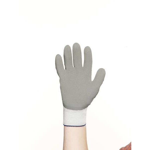 Natural Rubber Latex Coated Gloves, Palm Coverage, Gray, S, PR