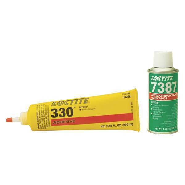 Acrylic Adhesive, 330 Series, Yellow, 5 min Functional Cure, Tube