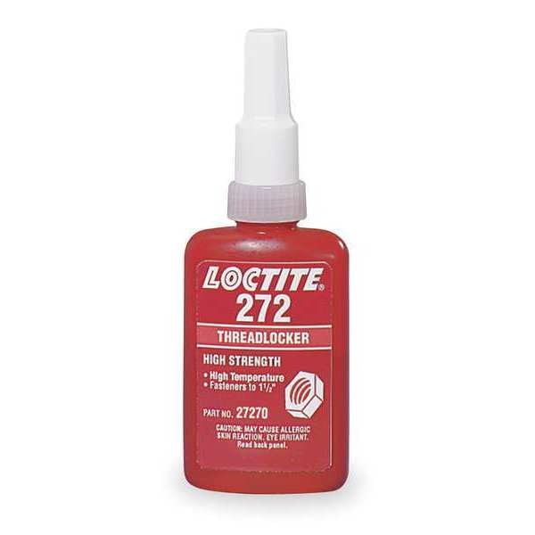 Threadlocker, LOCTITE 272, Red, High Strength, Liquid, 250 mL Bottle