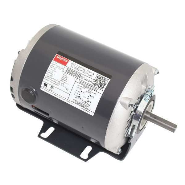 Split-Phase Belt Drive Motor, 1/3 HP, 48YZ Frame, 115/208-230V AC Voltage, 1,725 Nameplate RPM