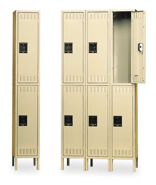Wardrobe Locker, 15 in W, 18 in D, 78 in H, (1) Wide, (2) Openings, Gray