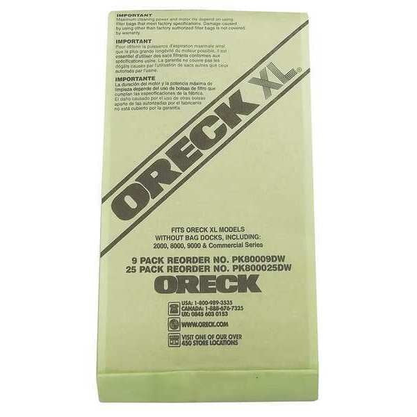 Vacuum Bag, Fits Oreck XL200S/XL9100HG/XL-9200/XL-9400, 25 Pack