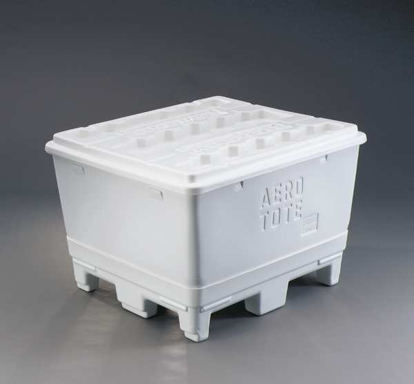 White Stacking & Nesting Tote Tub, Plastic, 17.5 cu ft Volume Capacity