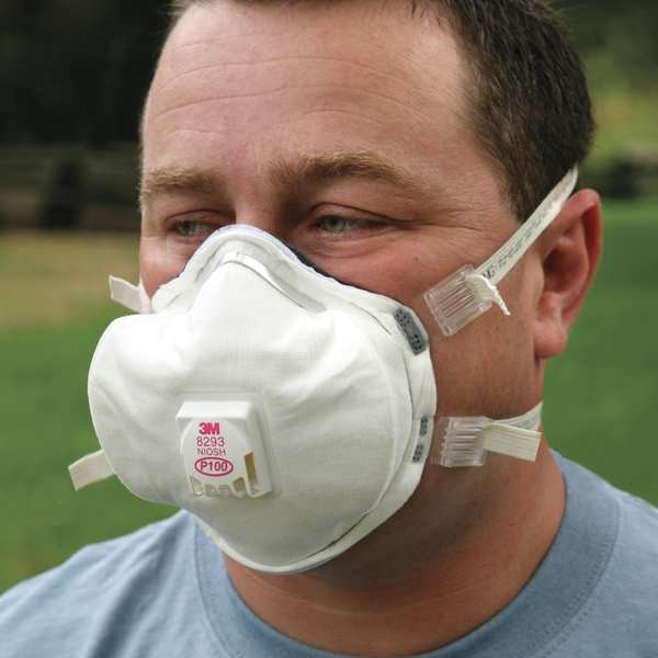 P100 Disposable White Particulate Respirator w/ Valve