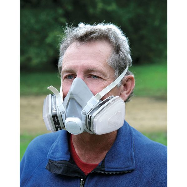 Half Facepiece Disposable Respirator Assembly, 5000 Series, OV/P95, Permanently Attached, Medium