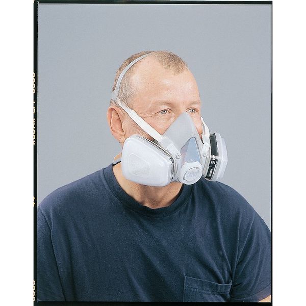 Half Facepiece Disposable Respirator Assembly, 5000 Series, OV/P95, Permanently Attached, Medium