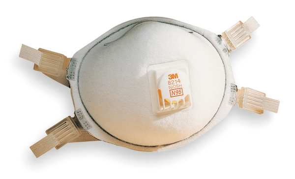 N95 Disposable Respirator w/ Valve, Universal, White, PK10