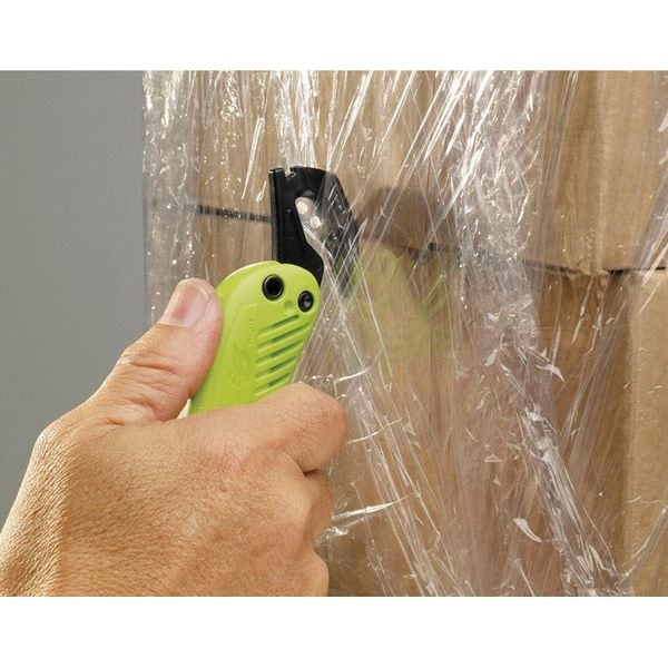 Safety Knife, 3 Fixed Blade Depths, Safety Point, Plastic, 6 in L.