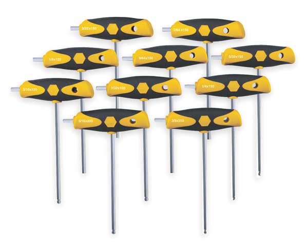 10 Piece SAE T-Shape Hex Key Set, 54097