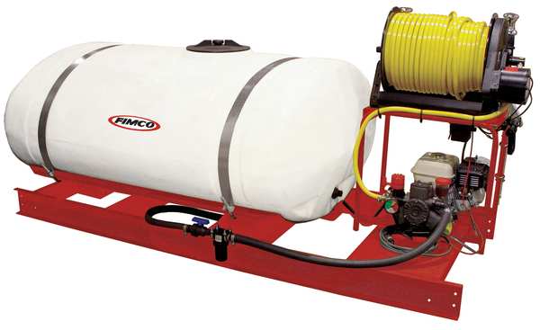 300 gal. Firefighting Skid Sprayer, Polyethylene Tank, 300 ft. Hose Length