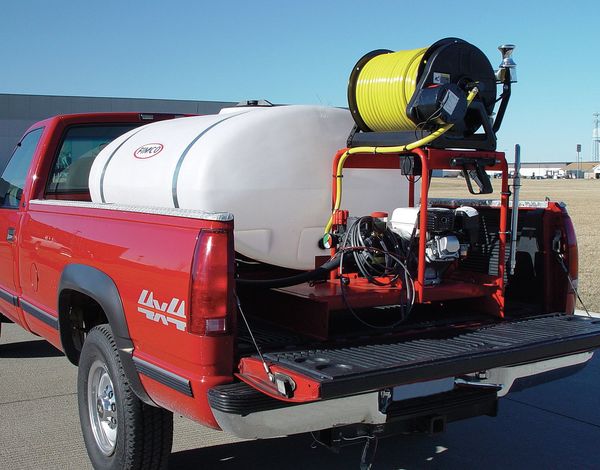 300 gal. Firefighting Skid Sprayer, Polyethylene Tank, 300 ft. Hose Length