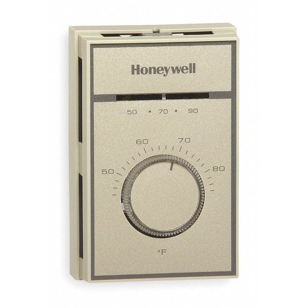 Line Volt Mechanical Tstat, 44 Degrees to 86 Degrees F, SPDT