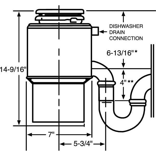 Garbage Disposal, Commercial, 1/2 HP