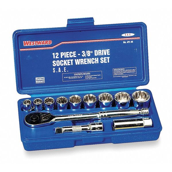 89 pc Socket Wrench Set, 1/4 in, 3/8 in, 1/2 in Drive Sizes