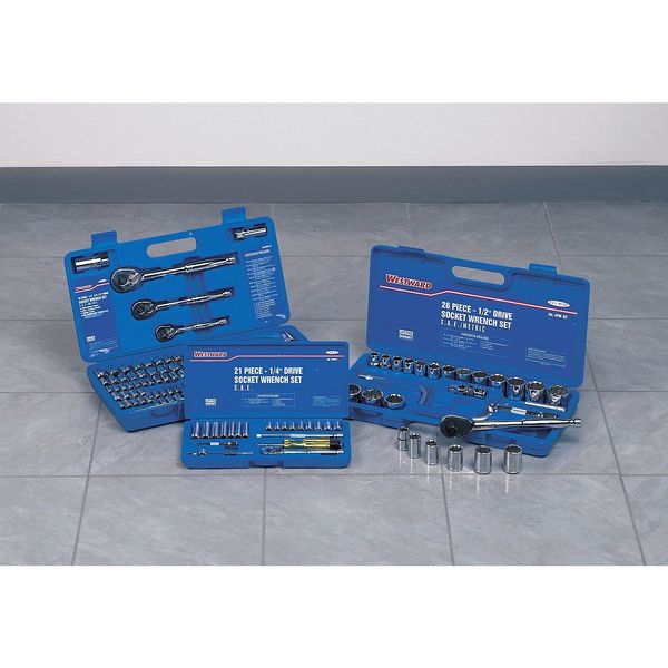 89 pc Socket Wrench Set, 1/4 in, 3/8 in, 1/2 in Drive Sizes