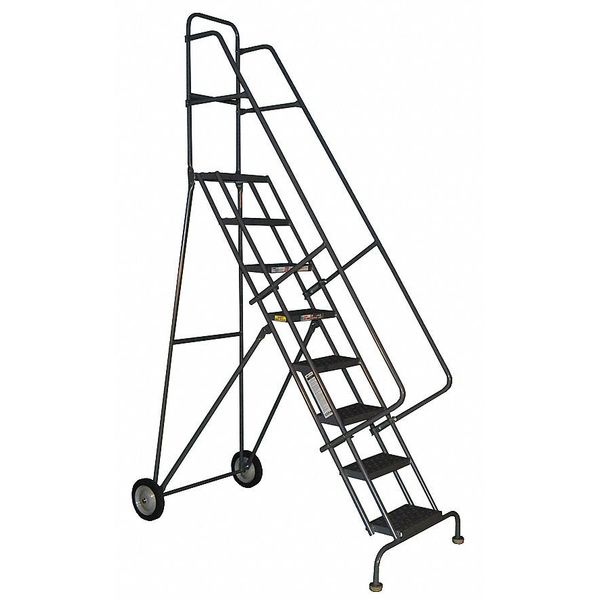 96 in H Steel Tilt and Roll Ladder, 6 Steps