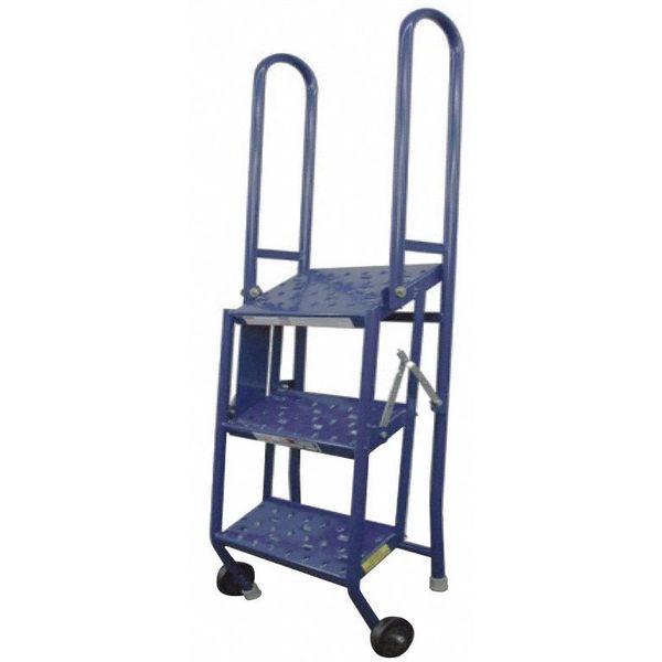 54 in H Steel Tilt and Roll Ladder, 3 Steps