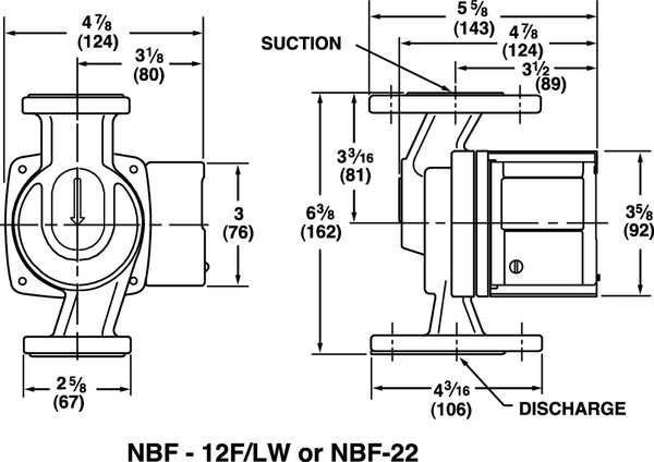 Hydronic Circulating Pump, 1/40 hp, 115V, 1 Phase, Flange Connection