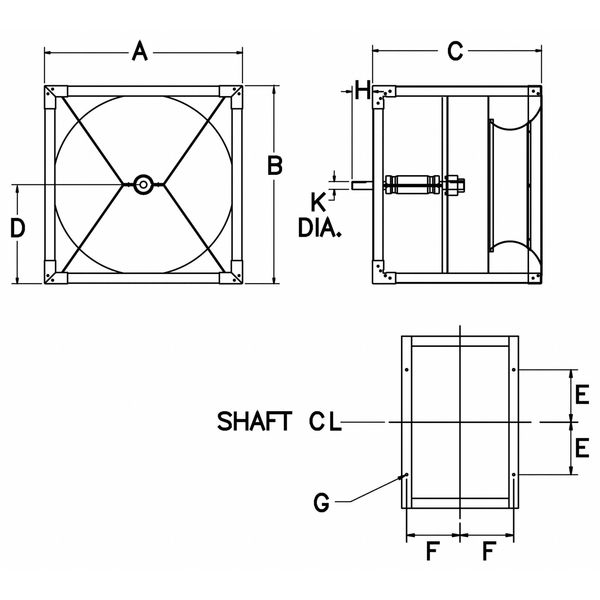 Plenum Fan, Whl Dia 22 In, w/ Dr Pkg