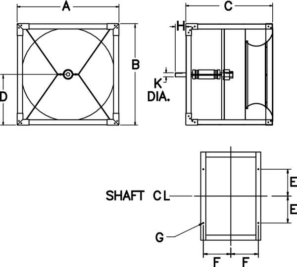 Plenum Fan, Whl Dia 22 In, w/ Dr Pkg