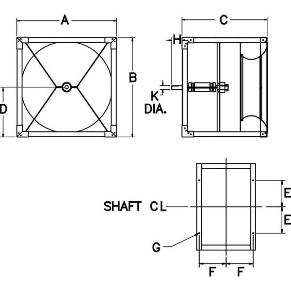 Plenum Fan, Whl Dia 22 In, w/ Dr Pkg