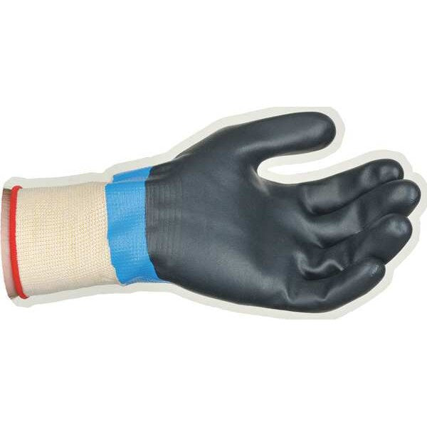 Foam Nitrile Coated Gloves, Full Coverage, Black/Blue, XL, PR