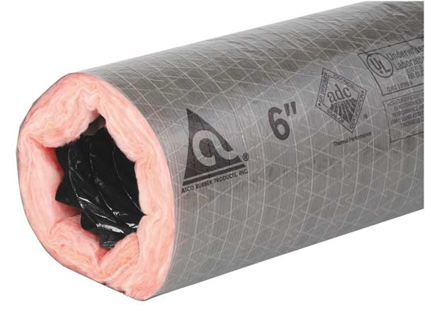 Insulated Flexible Duct, 25 ft. L, 140F