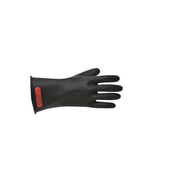 Electrical Rubber Gloves, Class 0, Type I, 11 in, Black, Size 10, 1 Pair