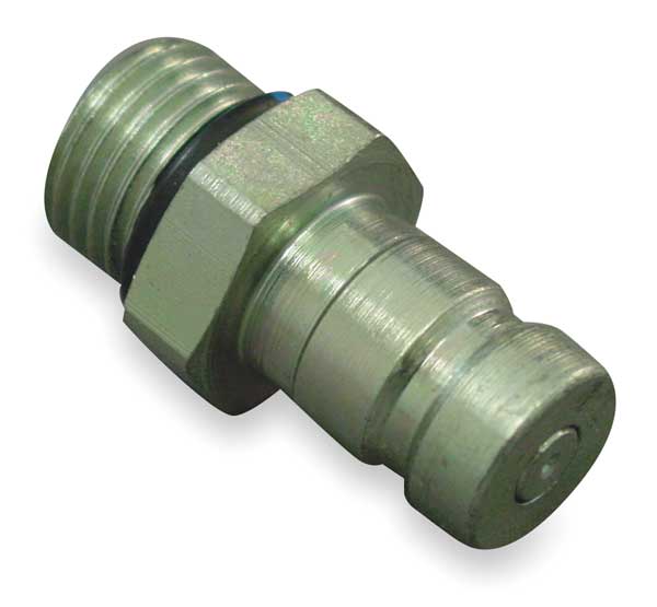 Hydraulic Quick Connect Hose Coupling, Steel Body, Push-to-Connect Lock, 9/16