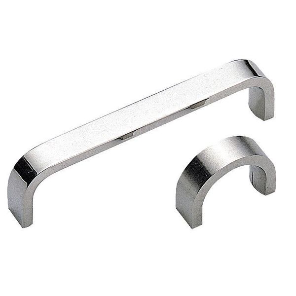 Pull Handle, Polished, 1-25/32 In. H, Polished, Threaded Holes