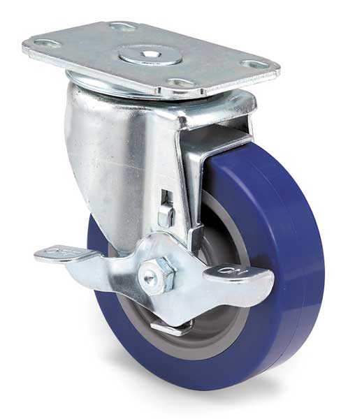Swivel NSF-Listed Plate Caster, Poly, 5 in., 300 lb.