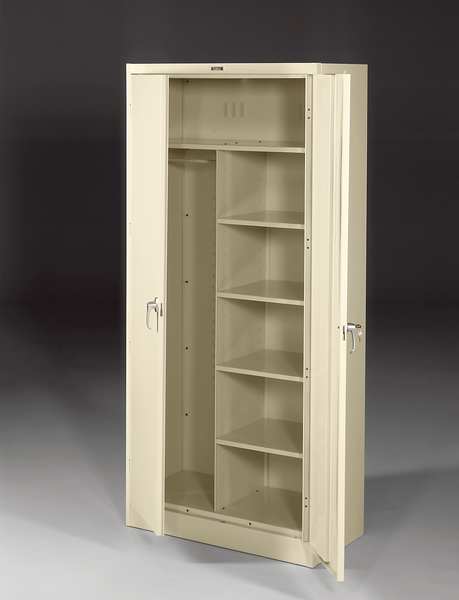 22 ga. ga. Carbon Steel Storage Cabinet, 36 in W, 78 in H, Stationary