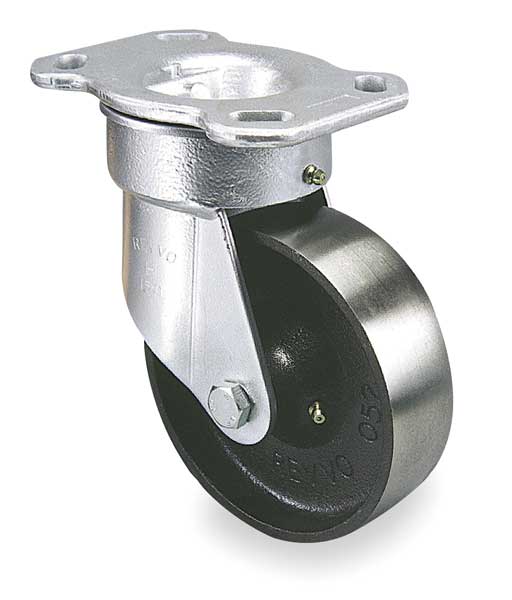 Kingpinless Plate Caster, Swivel, Iron, 6 in, 2000 lb, A