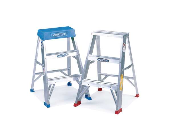 2-Step Aluminum Step Stool with 300 lb. Load Capacity in Silver/Black