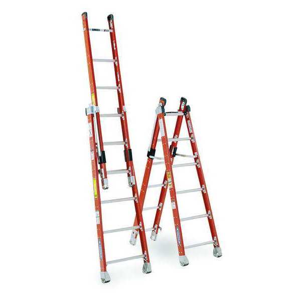Fiberglass, Multipurpose Ladder, 375 lb Load Capacity
