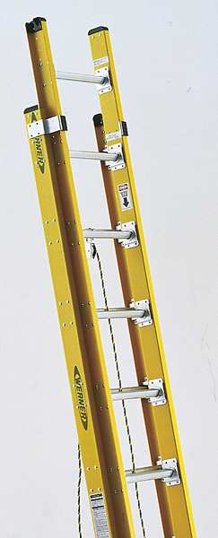Fiberglass Extension Ladder, 375 lb Load Capacity