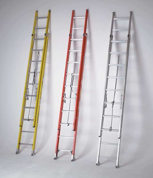 Fiberglass Extension Ladder, 375 lb Load Capacity