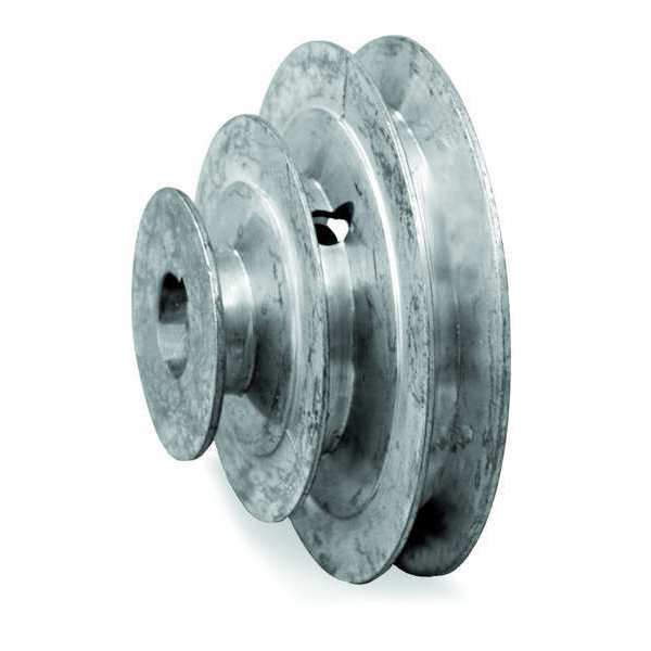5/8 in Fixed Bore 3 Groove Stepped V-Belt Pulley 2.0 in, 3.0 in, 4.0 in OD