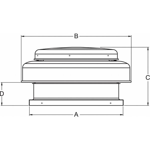 Axial Downblast Roof Exhaust Fan, 1/8 HP, 115V, 10 in