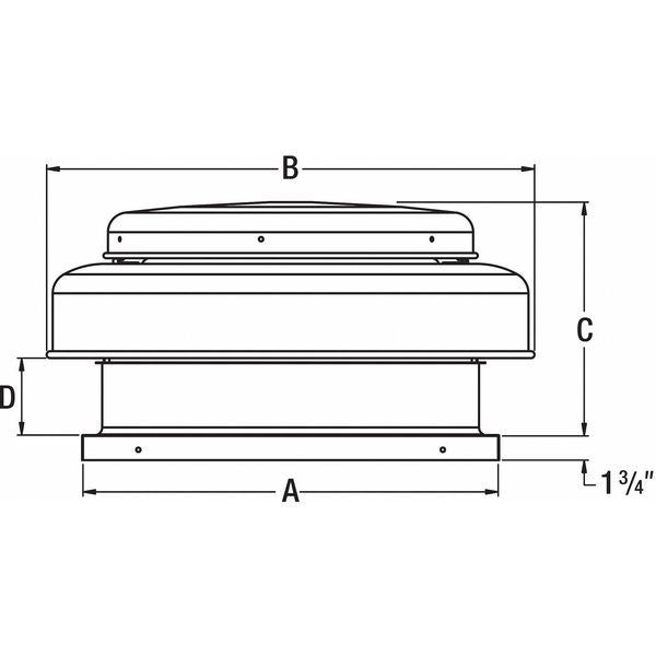 Axial Downblast Roof Exhaust Fan, 1/8 HP, 115V, 10 in