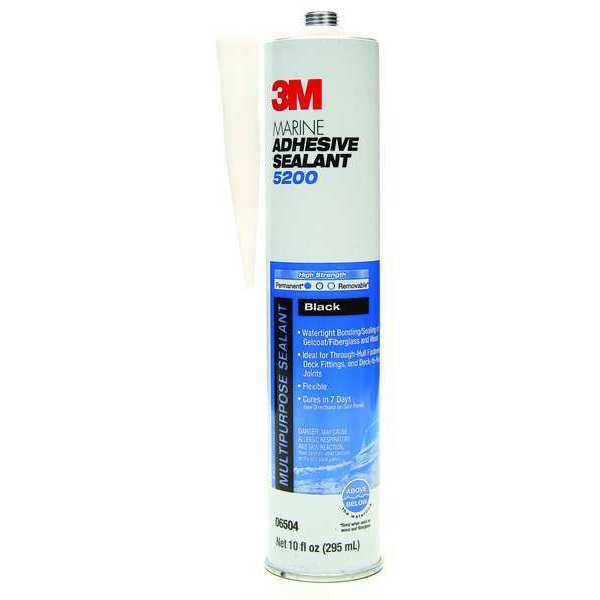 Marine Sealant, 10 oz, Cartridge, Black, Polyurethane Base