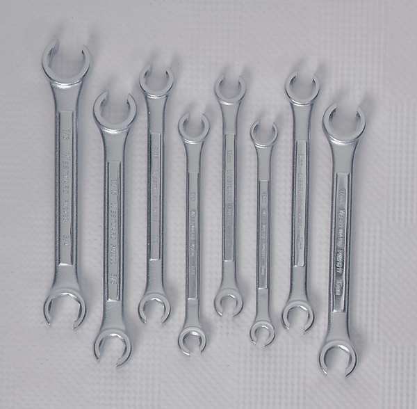 Flare Nut Wrench Set, 8 Pieces, 6 Pts