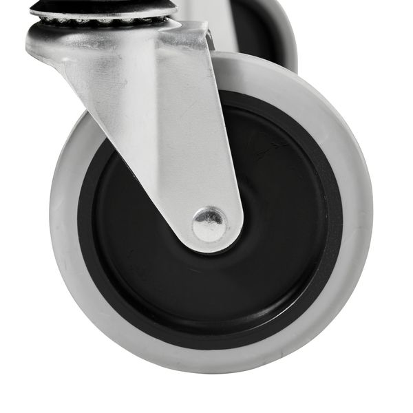 Plastic Dual-Handle Utility Cart with Lipped Plastic Shelves, (2) Raised, 4 Shelves, 300 lb