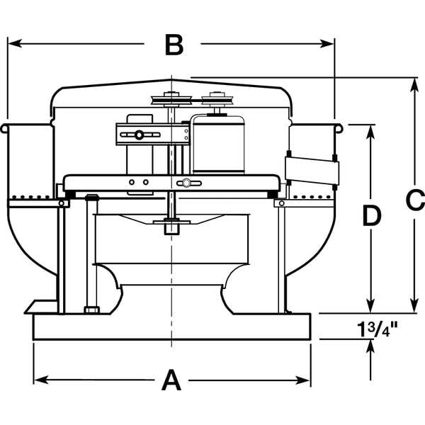Upblast Vent, 12-1/2 In, 208-230/460V