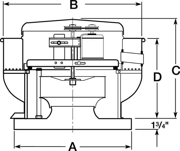 Upblast Vent, 12-1/2 In, 115/208-230V